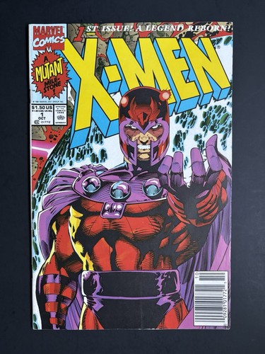 X-Men 1 Jim Lee NEWSSTAND Key 1st App Acolytes Magneto Cover Marvel 1991 VF+