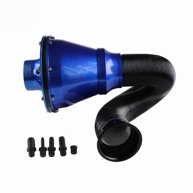 Car Universal Apollo Cold Air Intake Induction Kit With Air Box & Filter Blue