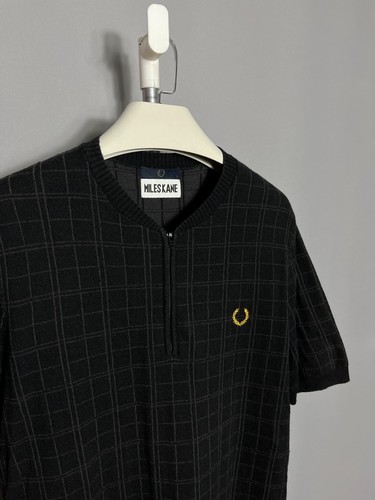 Fred Perry x Miles Kane Black 1/4 Quarter Zip Polo Shirt Sz L - Picture 3 of 6