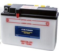 Firepower WPS Conventional 6V Standard Motorcycle Battery 6N12A-2C