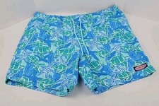 Vineyard Vines Mens Swim Trunks Size Large Blue Sea Turtle Starfish