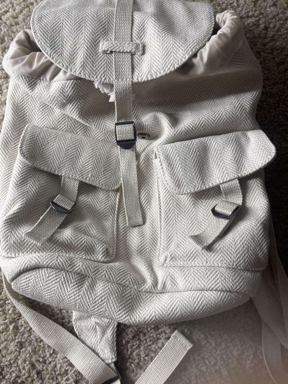 Universal Thread Cream Canvas Backpack - image 8