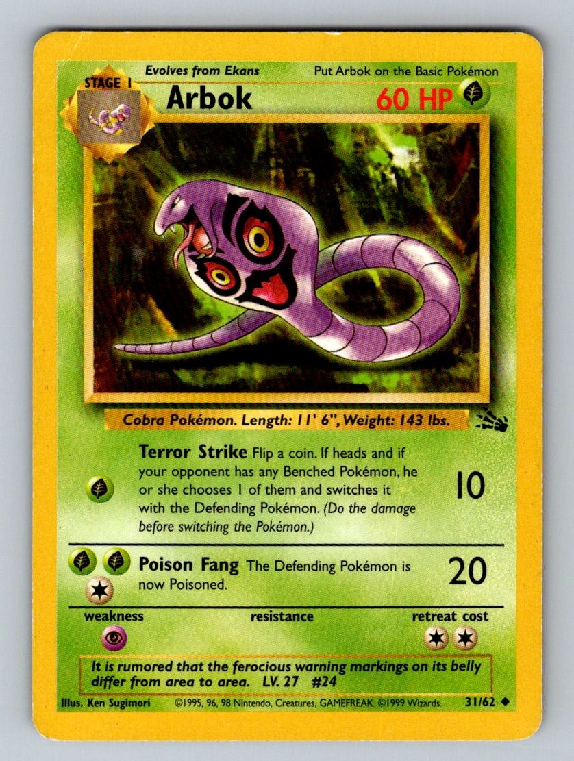Arbok Uncommon Fossil 31/62 MP