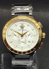 1 VERSACE Chronograph Date White Dial Quartz Men's Wrist Watch