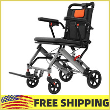   Portable Ultra-Light Folding Wheelchair,Travel Wheelchairw/Handbrake,Elderly,Ki