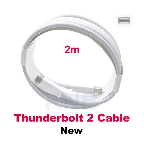 Original Thunderbolt 2 Cable Data Cables White 2m For Apple Multimedia Monitor