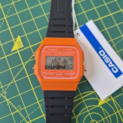 Custom Casio F-91W Watch - Charizard Pokémon Mod Genuine Orange w Black Strap