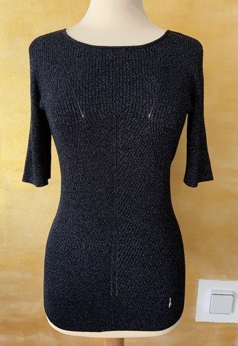 ♣ Nuovo maglione a maglia fine Patrizia Pepe maglione nero lurex taglia 3/40 NP 170 - Foto 2 di 12