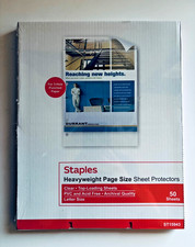 Staples Heavyweight Sheet Protector, 8.5" x 11", Clear, 50CT - 15943-CC
