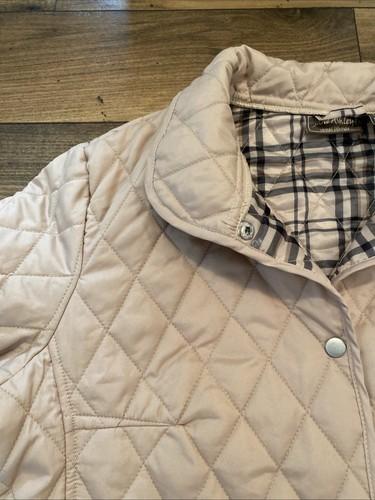 Jane Ashley Women’s New!! Sz.Large Quilted Jacket With Tartan Plaid Trim/Khaki  - Picture 4 of 13