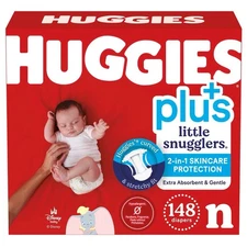 Best Price on Ebay! Huggies Plus Diapers Size Newborn (148 ct)