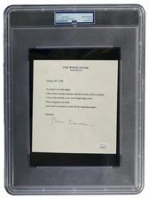 Bill Clinton Signed 5x6 Mock White House Statement Letter Monica Lewinsky PSA