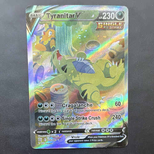 Pokémon Tyranitar V Single Strike Full Art Ultra Rare 155/163 Battle Styles 230…