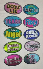 10 Vending Machine Stickers Attitude Oval  2000s phases Holographic Sparkle