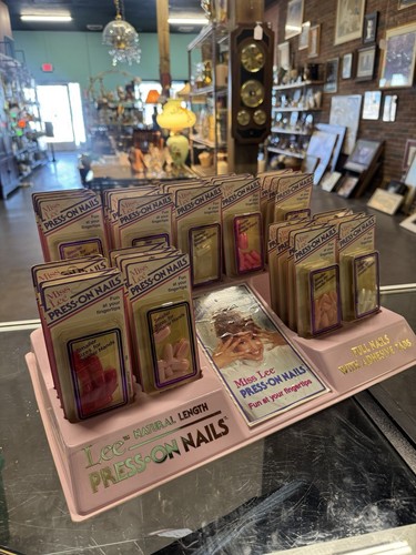 EPIC FIND* Miss Lee 80’s Press Ln Nails NEW OLD STOCK W/ Og Display Stand 36 Pac - Picture 1 of 16