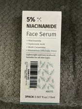 New Face Serum, 5 Niacinamide, Hyaluronic Acid, Multi-Ceramides - 3 Pack