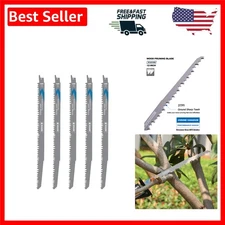Robust 12-Inch Reciprocating Saw Blades for Wood Pruning - Universal Fit, 5-Pack