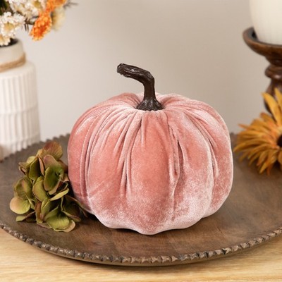 Northlight 6.25'' Pink Velour Pumpkin Fall Harvest Decoration