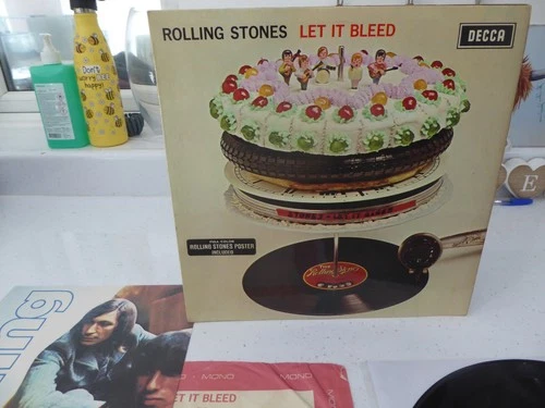 THE ROLLING STONES LET IT BLEED LP ORIGINAL MONO 1969 POSTER   EX- CON  NO RES!