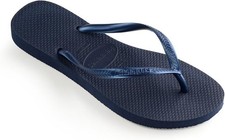 New Havaianas Slim Flip Flop Textured, Navy Blue, Womens US 6 /BR 35-36, 4000030