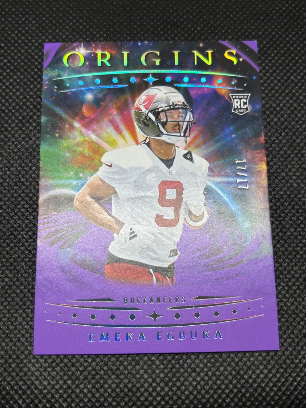 2025 Panini ORIGINS Emeka Egbuka #146 Rookie 17/17 FOTL purple RC Last on Print
