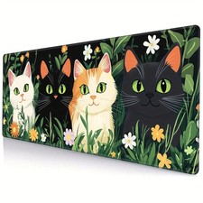 40 90cm Extra Large Anime Cat Mouse Pad - Non-Slip Desk Mat with Stitched Edges,