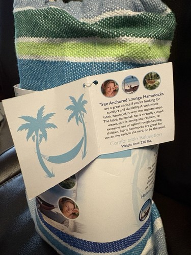 Tree Anchored Lounge Hammock Indoor/Outdoor 80 X 32 Up to 220 Lb W/Carry Bag NWT - Picture 3 of 4