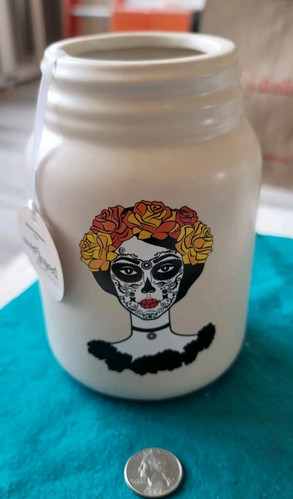 Giorno dei Morti Busto Felice Boutique Maschera Muratore Vaso Fioriera Vaso Nuovo con etichette - Foto 1 di 6