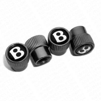 4pcs Universal Fit Bentley Car Wheels Tire Air Valve Caps Stem Dust Cover Grey