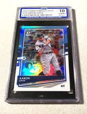 2020 Panini Donruss Optic Carolina Blue & White Prizm #130 Aaron Judge ISA 10