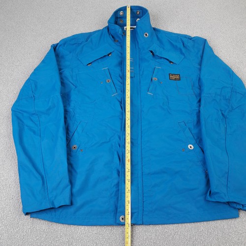 G-Star Mens Jacket Large Blue Johnson Solid Overshirt Full Zip Slim Adult - Picture 5 of 13