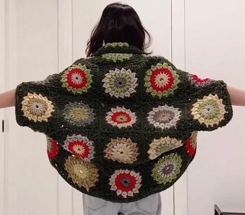 Granny square top cocoon cardigan pattern