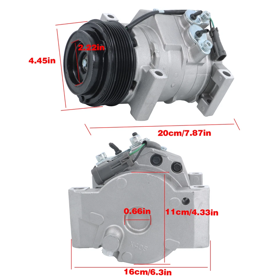 A/C Compressor 15100340 Fit For Chevrolet Silverado 2500 HD 6.6L 2002 2003-2013 - Image 2 of 4