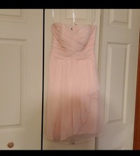 Davids Bridal Womens Strapless Chiffon Dress Size 2 Pink 