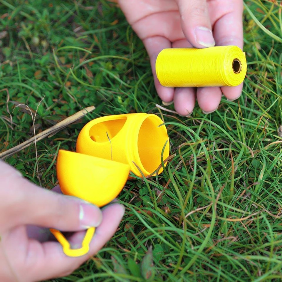 Penguin Pill Shape Pet Dog Poop Bag Dispenser Waste Garbage Bag Set