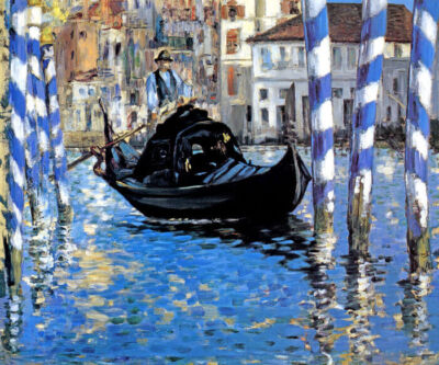 THE GRAND CANAL BLUE VENICE GONDOLA ITALY 1875 PAINTING BY MANET REPRO
