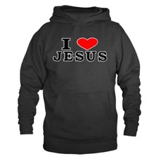 I LoveJesus Christ Christian Religious God Bible Church Graphic Pullover Hoodie