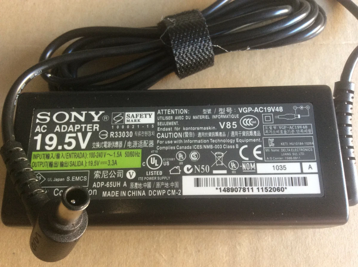 verbo difícil Descarga New OEM Sony VAIO Ultrabook 19.5v 3.3a 65w Power Supply AC Adapter/Charger Cord | eBay verbo difícil Descarga New OEM Sony VAIO Ultrabook 19.5v 3.3a 65w Power Supply AC Adapter/Charger Cord | eBay
