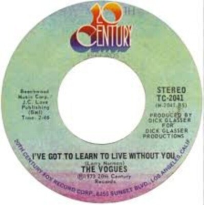 The Vogues My Prayer / Ive Got To Learn To Live Without You 20th Century Rec