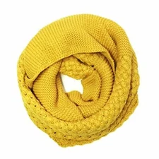 Wrapables Trendy Winter Warm Knit Infinity Scarf, Mustard Yellow