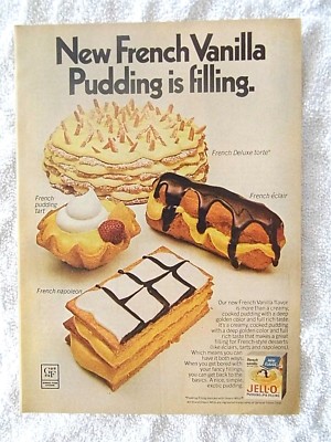 1970 Magazine Advertisement Page Jell-O French Vanilla Pudding Dessert Tarts Ad