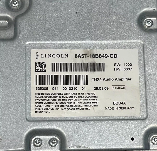 Усилитель стерео Lincoln MKS MKZ THX4 2009-2016 8A5T-18B849-CD - Изображение 4 из 4