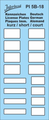 Décalcomanies Plaques D'immatriculation Allemandes 1/43 (1906-1945) - 120x80mm, Neuves