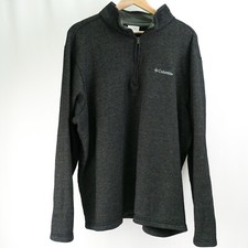 Columbia Men's Sweater Knit Fleece-Lined 1/4-Zip Pullover   dark gray   XL