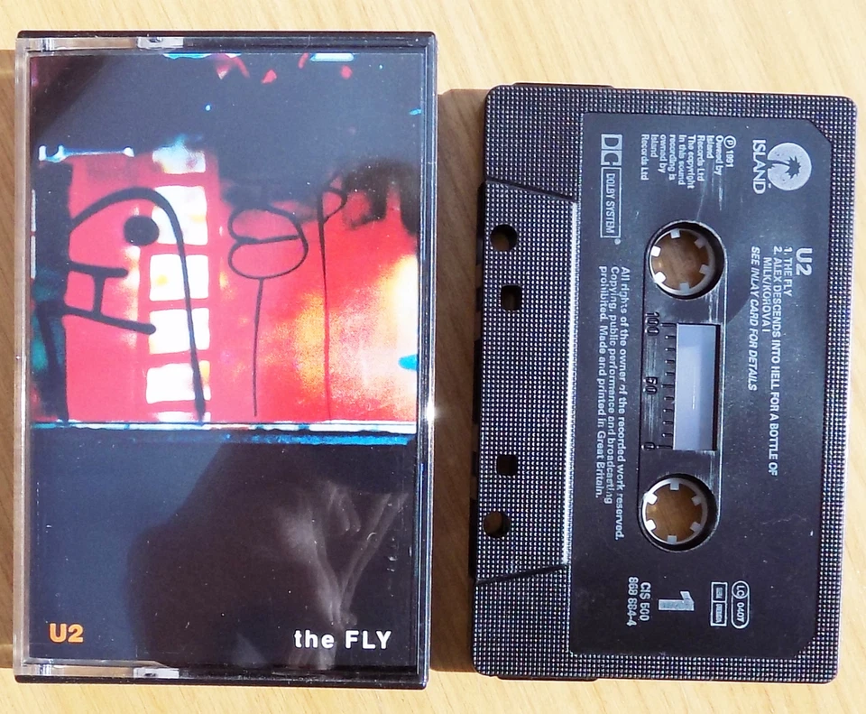 U2 CASSETTE The Fly ORIGINAL UK Cassingle 1991 UNPLAYED - Image 2 of 4