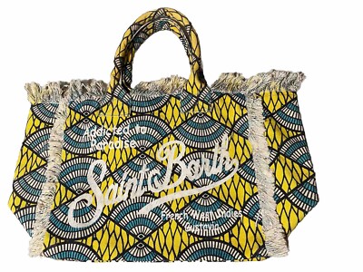MC2 SAINT BARTH TASCHE Vanity Geometrisch Fächer Gelb Groß ECHT