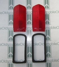1949-1951 Oldsmobile 76 88 98 Tail Light Lenses With Gaskets Guide R-38b Imprint