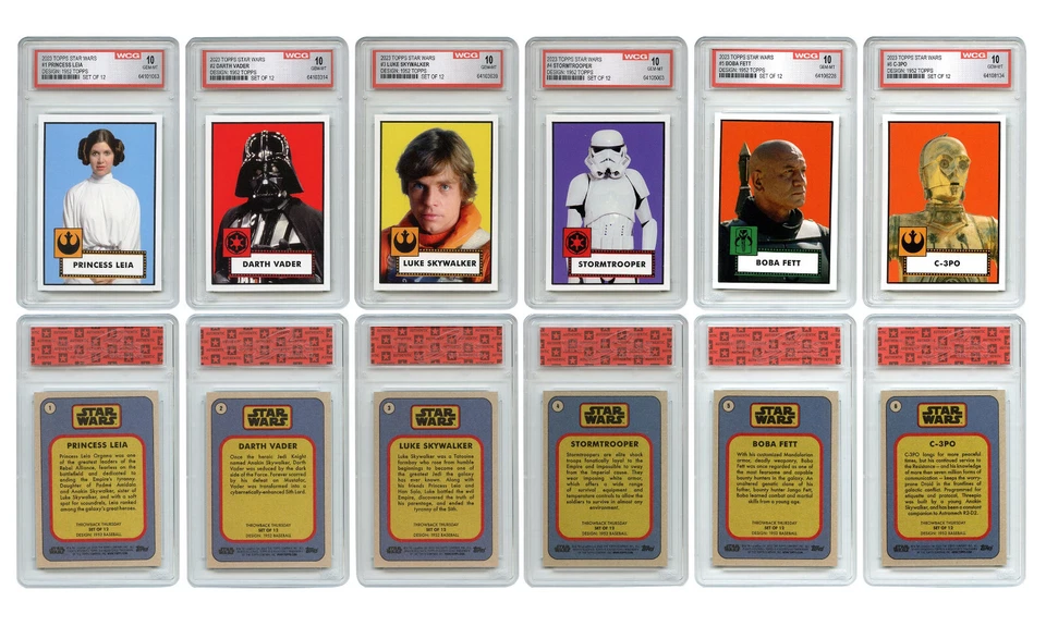 STAR WARS TOPPS Rare 1952 Edition Cards 2023 - Gem Mint 10 - COMPLETE SET of 12 - Image 2 of 4