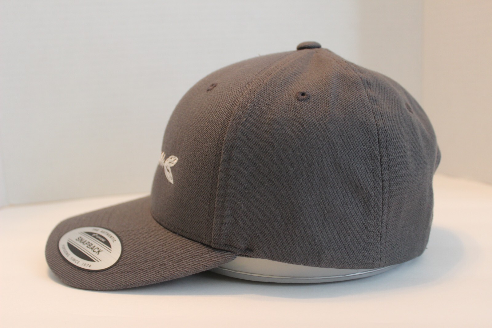 Fish Bone Grey Adjustable Snapback Hat Embroidere… - image 5