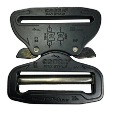 AustriAlpin 50mm / 2" Matt Black Cobra Buckle + black XL Clips FY50MVF-XB